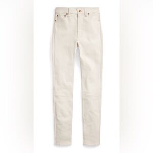 Polo by Ralph Lauren Women's White Slim Lamb Leather Jeans Size 0